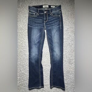 Daytrip Jeans Womens 26 Long Virgo Boot Cut Low Rise Stretch Big Stitch Party